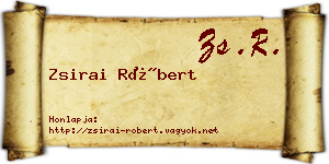 Zsirai Róbert névjegykártya