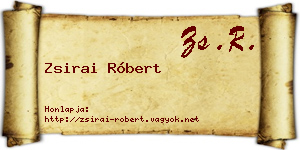 Zsirai Róbert névjegykártya